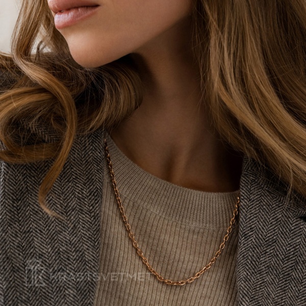 Цепь из красного золота 585, плетение «Якорь»